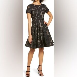 Fit & flare floral embroidered dress. Sz 10. Focus by Shani from Nordstrom